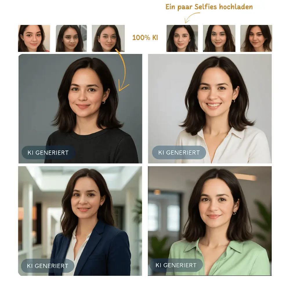 KI-Bewerbungsfotos für Studenten - Vorher Nachher Beispiele