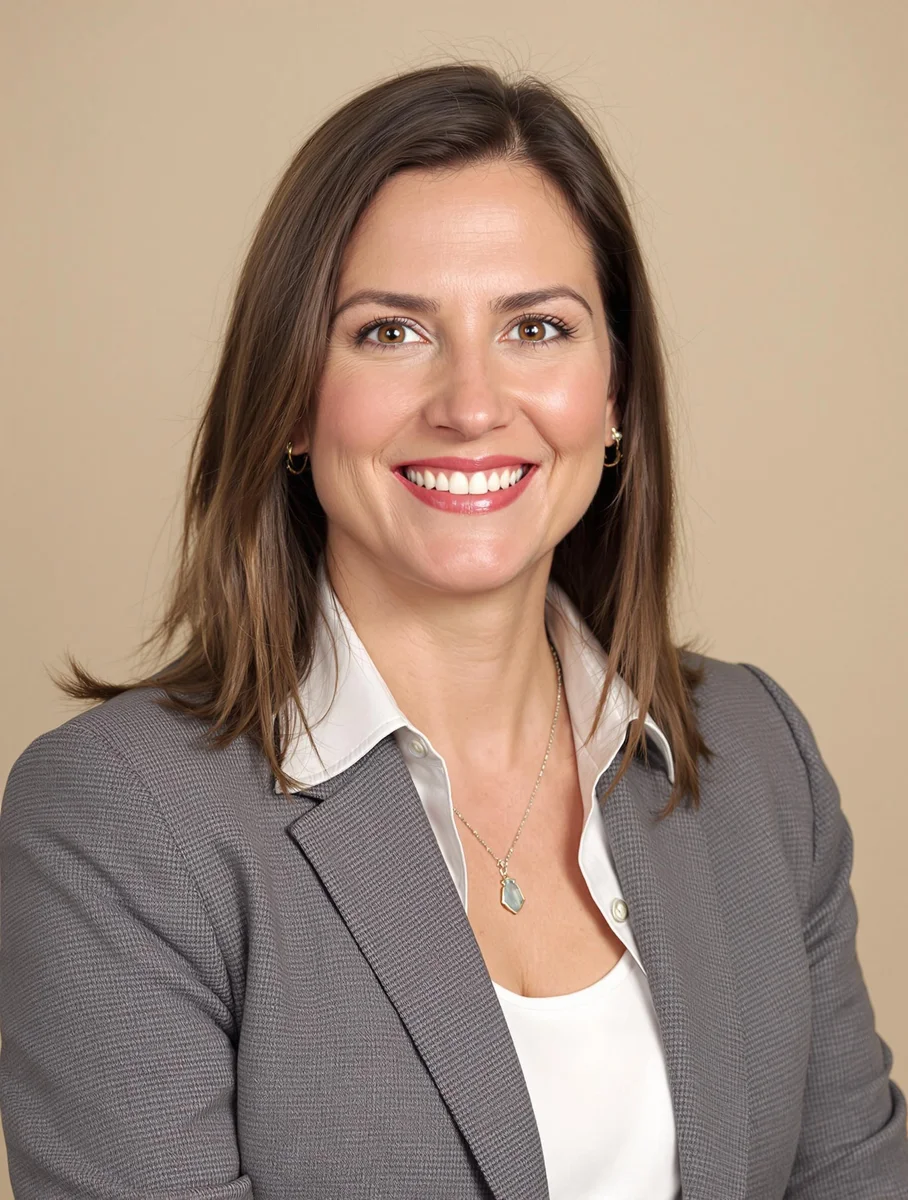 Bewerbungsfoto Frau Grauer Blazer