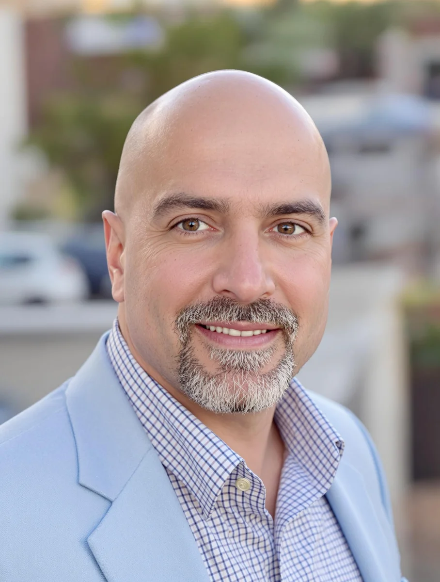 Bewerbungsfoto Mann Terrasse