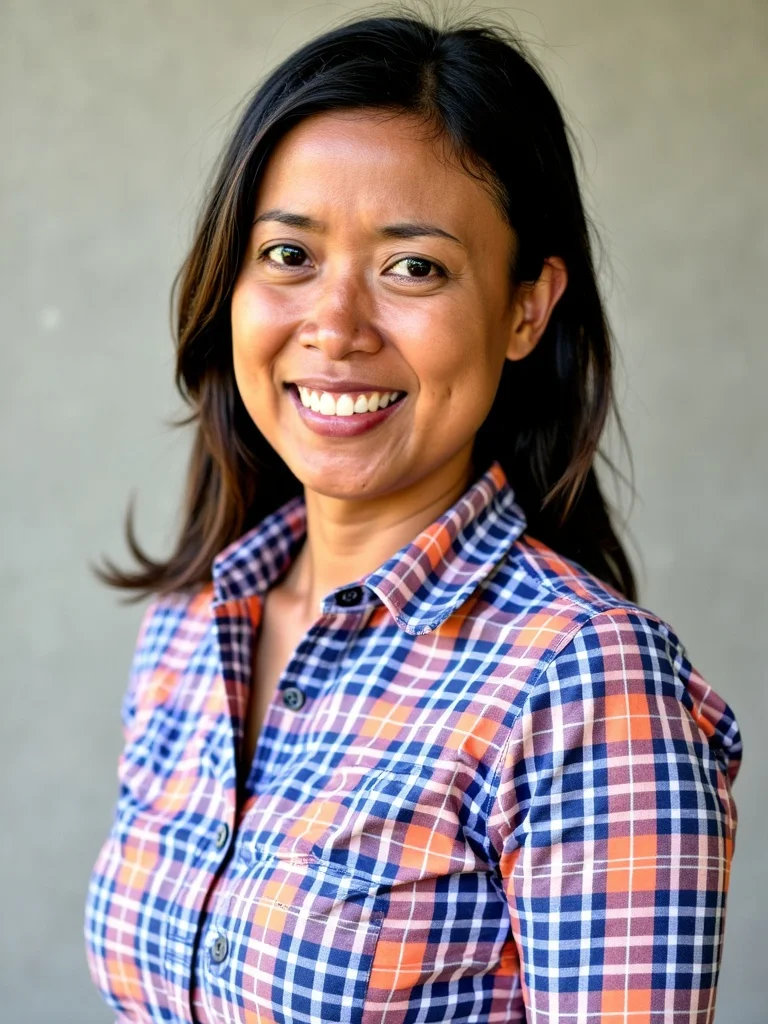 Blau-orange kariertes Hemd