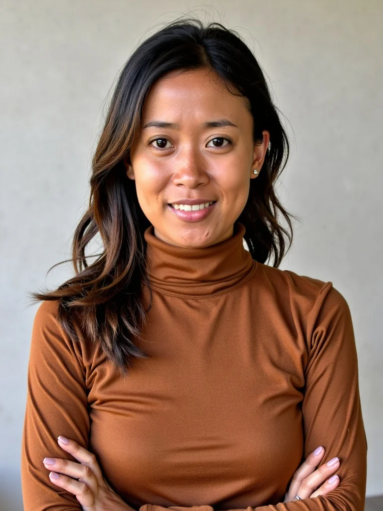 Brauner Wolle Rollkragenpullover