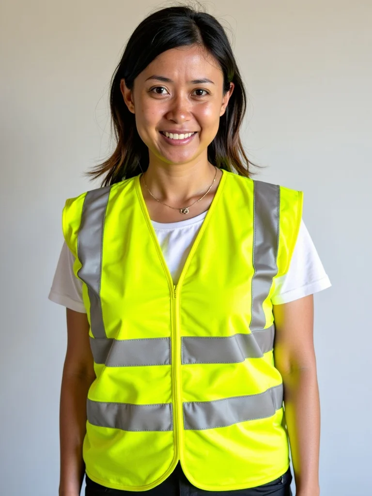 Gelbe Sicherheitsweste mit Reflexstreifen