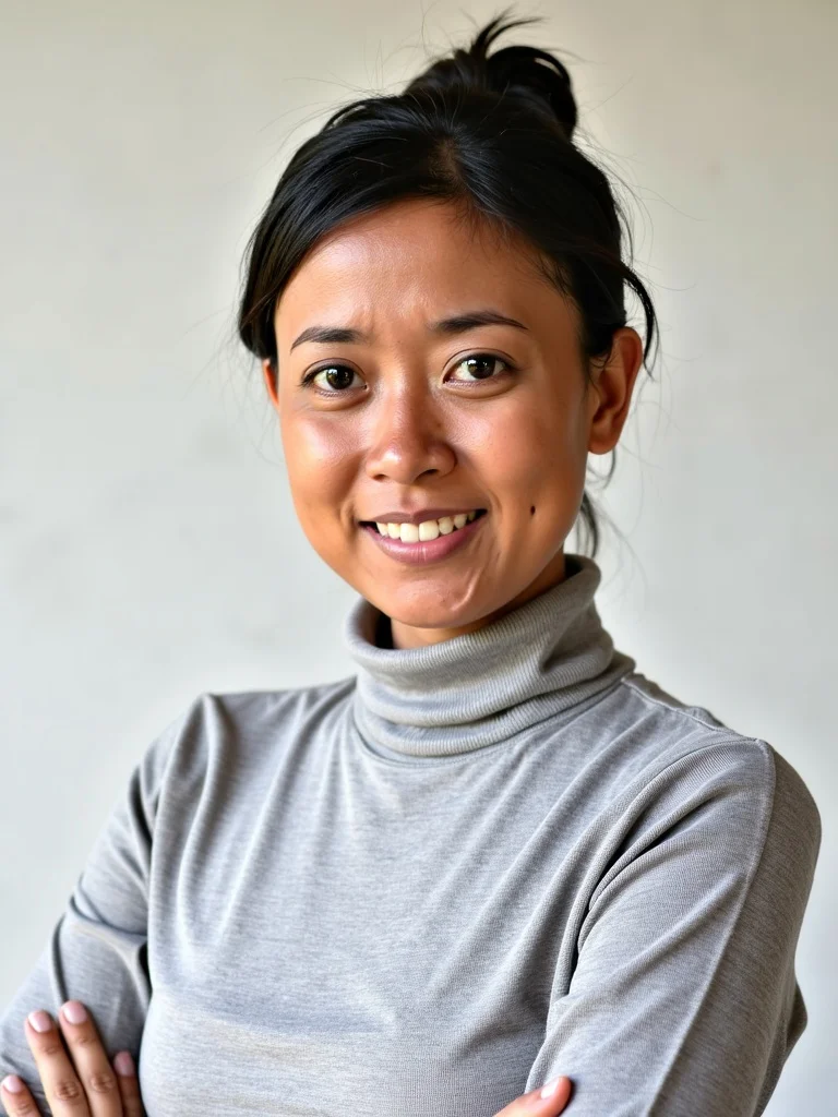 Hellgrauer Rollkragenpullover