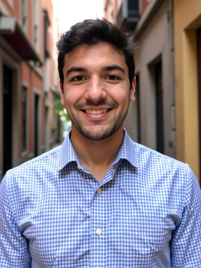 Blau-weiß kariertes Hemd