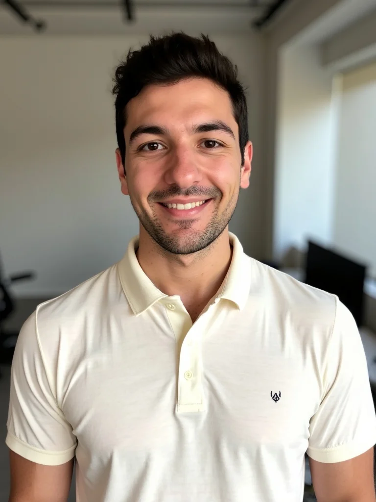 Cremefarbenes kurzärmliges Polo