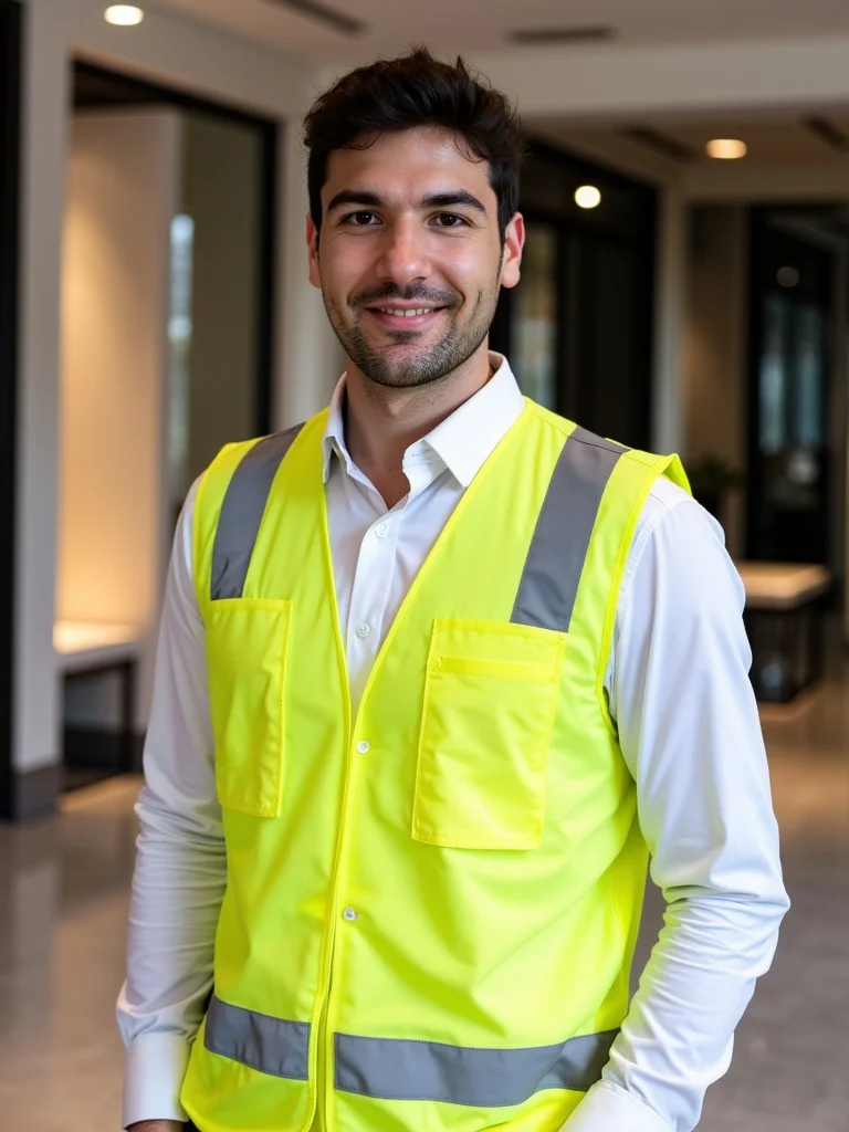 Gelbe Sicherheitsweste mit Reflexstreifen