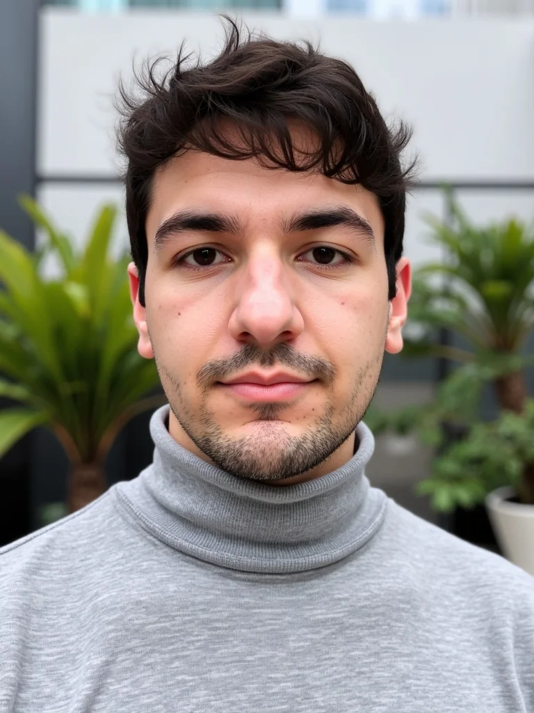 Hellgrauer Rollkragenpullover